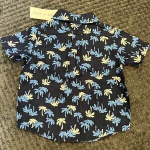 Janie & Jack Aloha Shirt with palm trees 6-12 months NEW WITH TAGS !